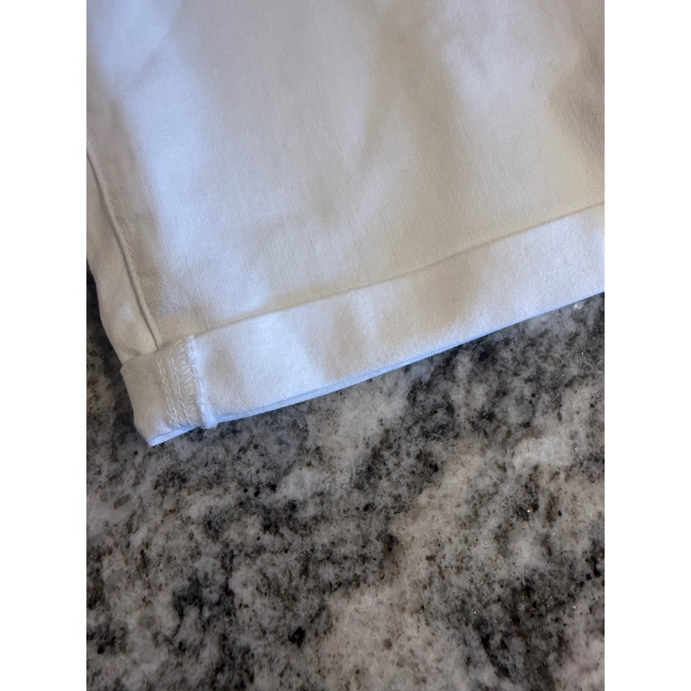 Paige Jax Knee Short White Denim Bermuda Shorts Womens 28 Stretch Cuffed Hem - Picture 5 of 9